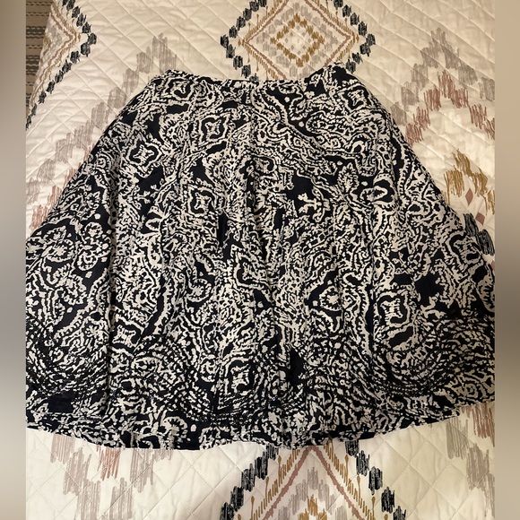 Chico's Skirt Womens black/White Paisley Sequin Silk Cotton Midi Lined Zip. Sz 2 - Picture 2 of 13